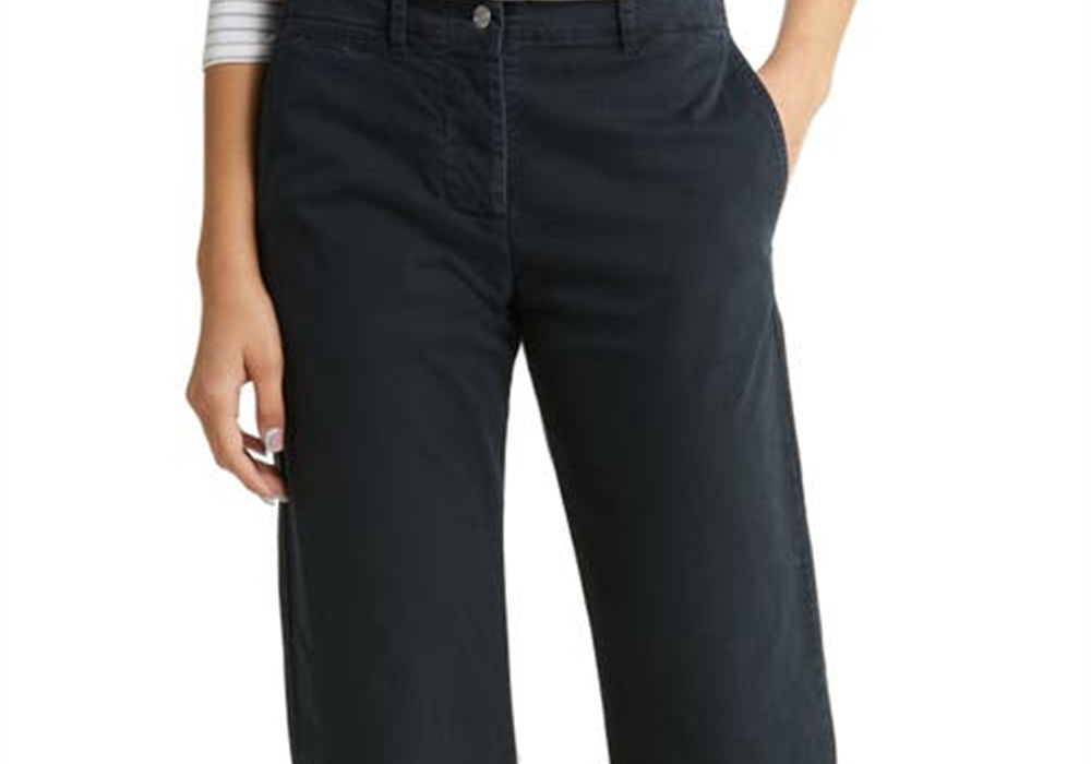 Nili Lotan Tomboy High Waist Stretch Cotton Pants in Dark Navy , Size 6