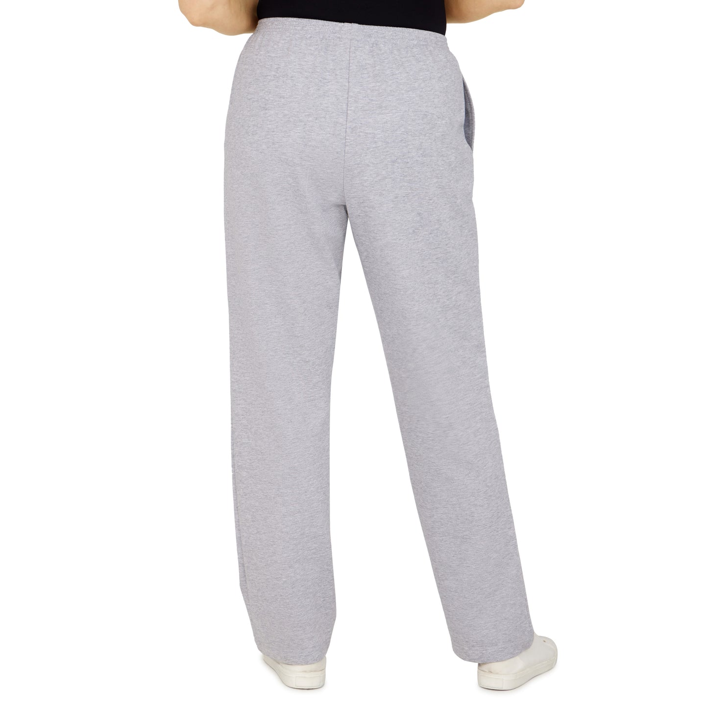 Alfred Dunner Women's French Terry Pull On Straight Leg Pants Gray Size Small