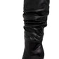 BEAUTIISOLES Pam Slouch Pointed Toe Boot in Anaconda Midnight Navy , Size 7