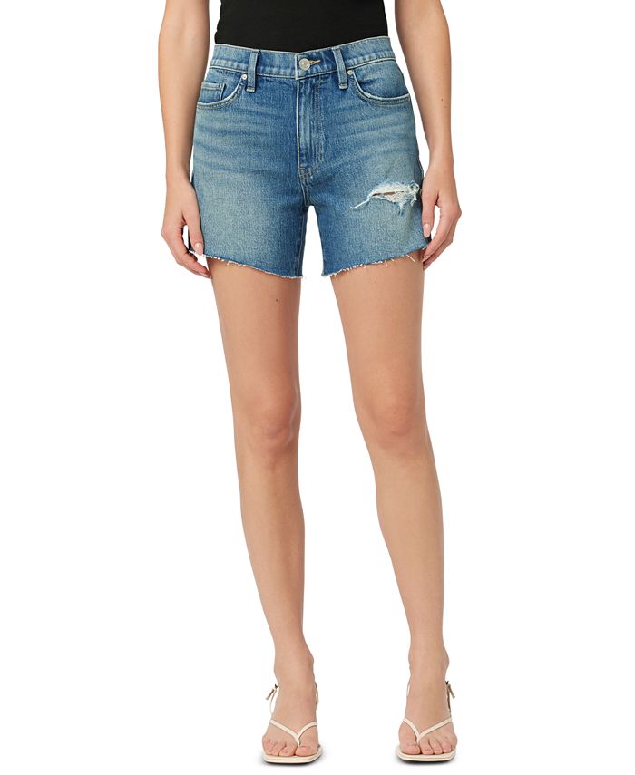 Hudson Jeans Women's Devon High Waist Ripped Cutoff Denim Shorts Blue Size 25