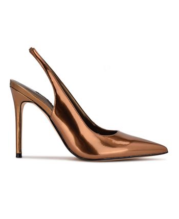 Nine West Women's Feather Slingback Pump Bronze Size 7.5 M