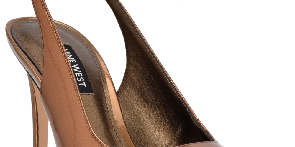 Nine West Women's Feather Slingback Pump Bronze Size 7.5 M