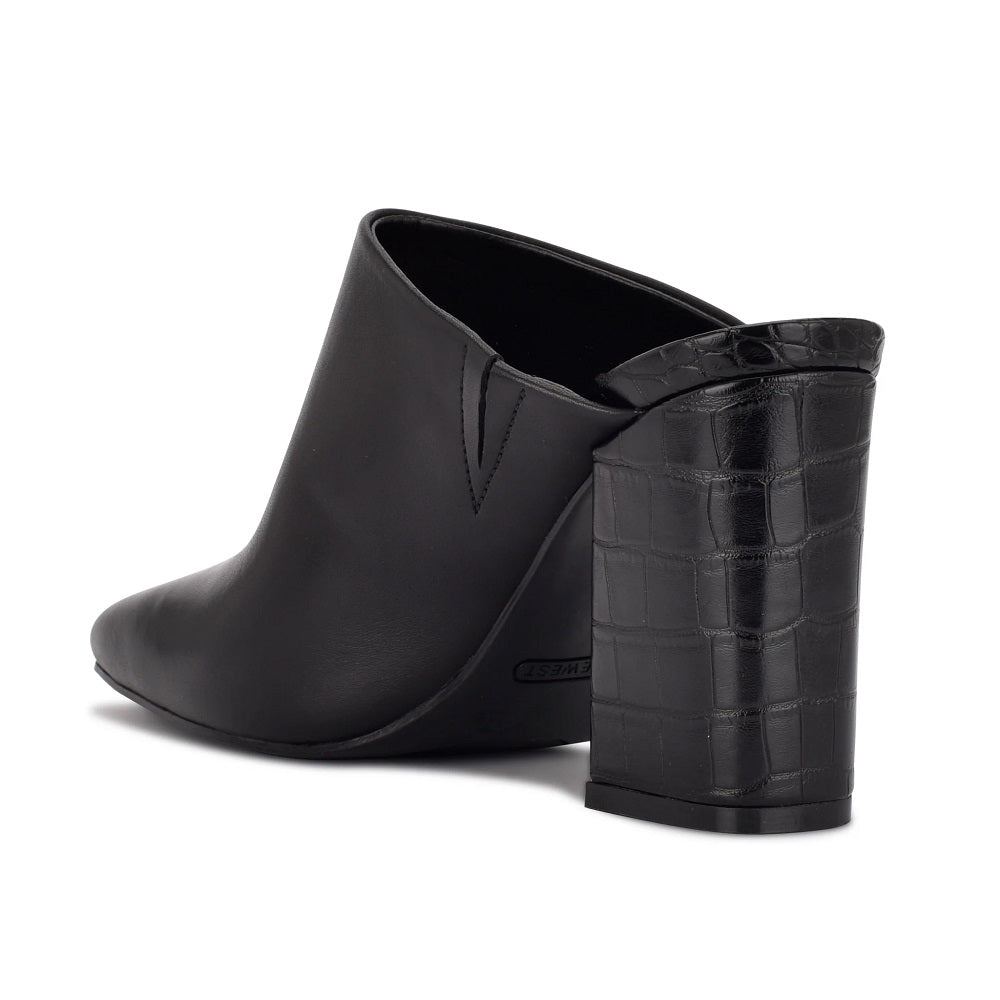 Nine West Women's Ariane Square Toe Mule Shoes Black Size 9 M