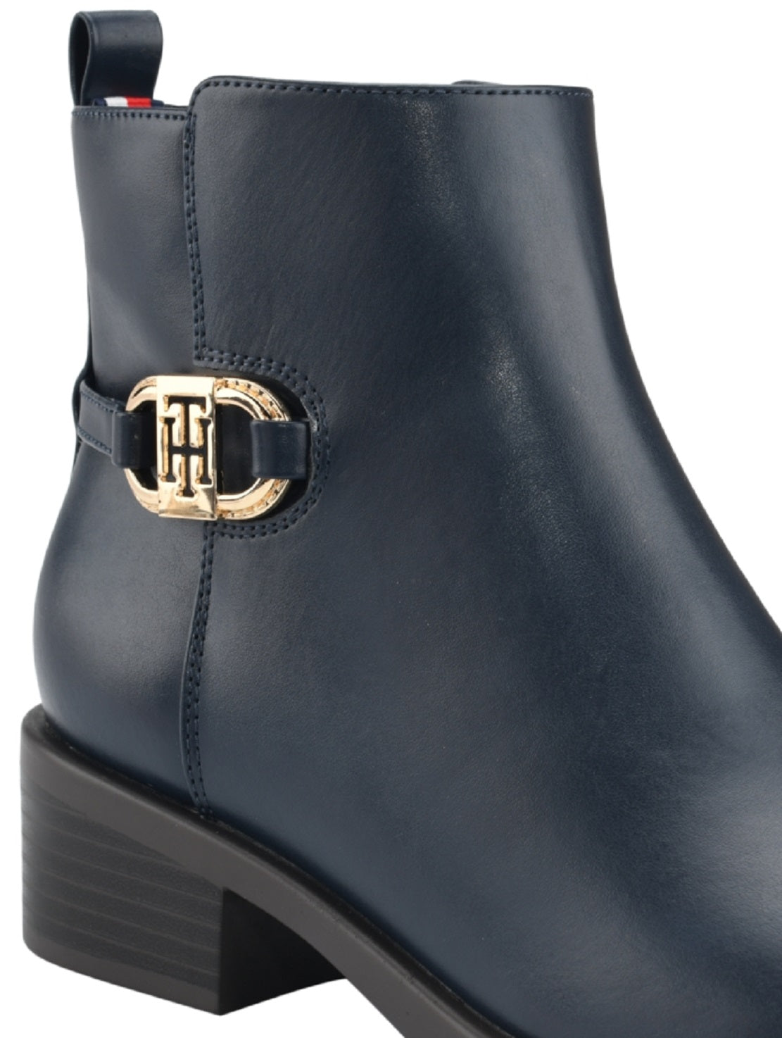 Tommy Hilfiger Women's Imiera Faux Leather Ankle Boot Blue Size 6 M