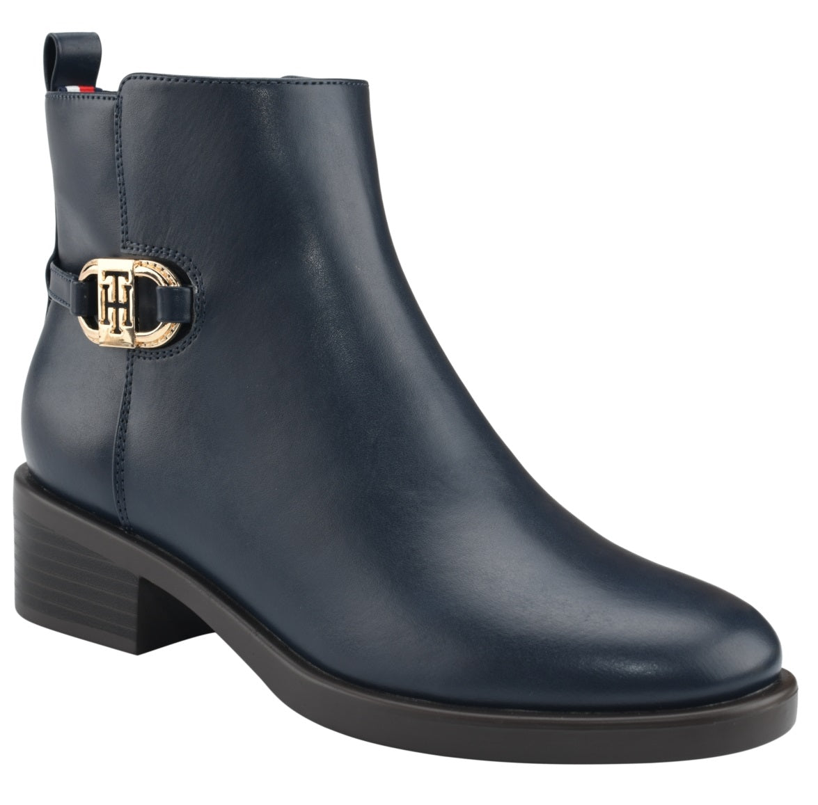Tommy Hilfiger Women's Imiera Faux Leather Ankle Boot Blue Size 10 M