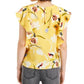 Tinsel Women's Printed Ruffled Top Yellow Size Petite Large