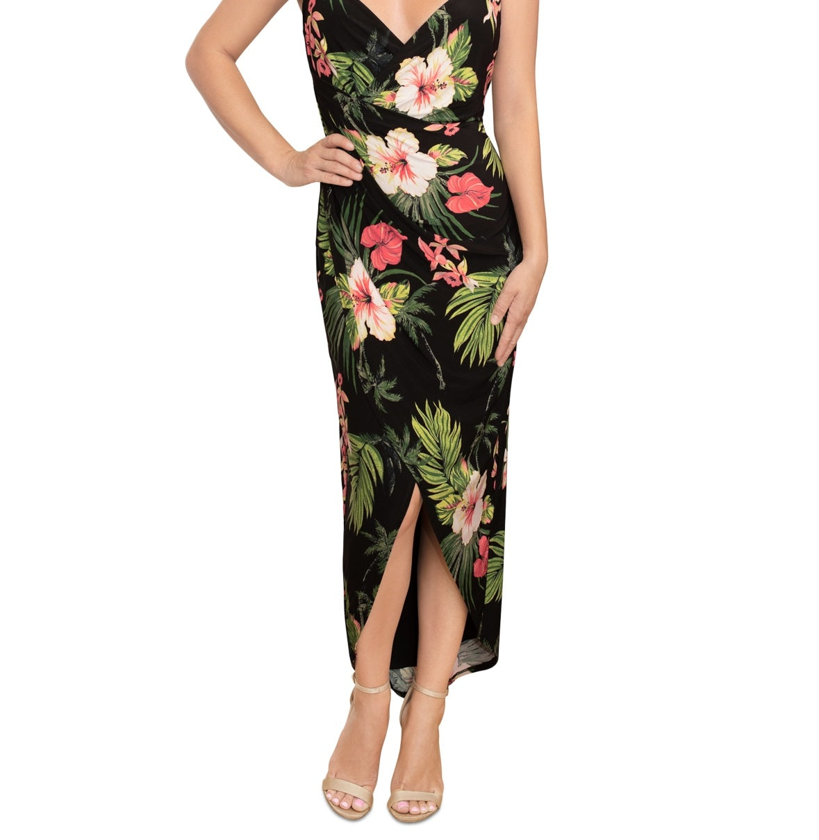 Rachel Roy Women's Bree Crossover Front Dress Black Size Large