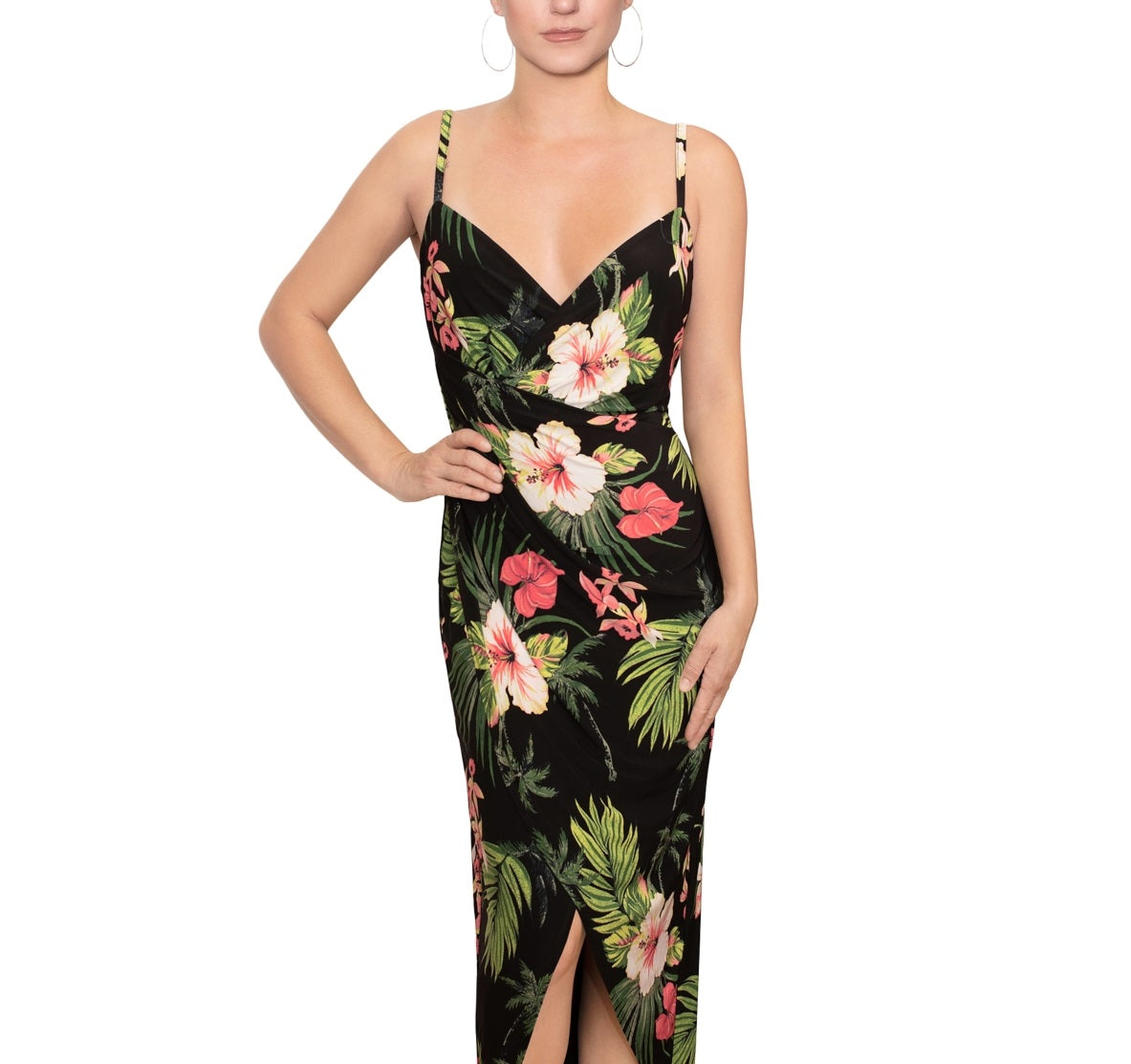 Rachel Roy Women's Bree Crossover Front Dress Black Size Large