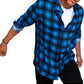 And Now This Men's Plaid Collared Button Down Shirt Blue Size Medium