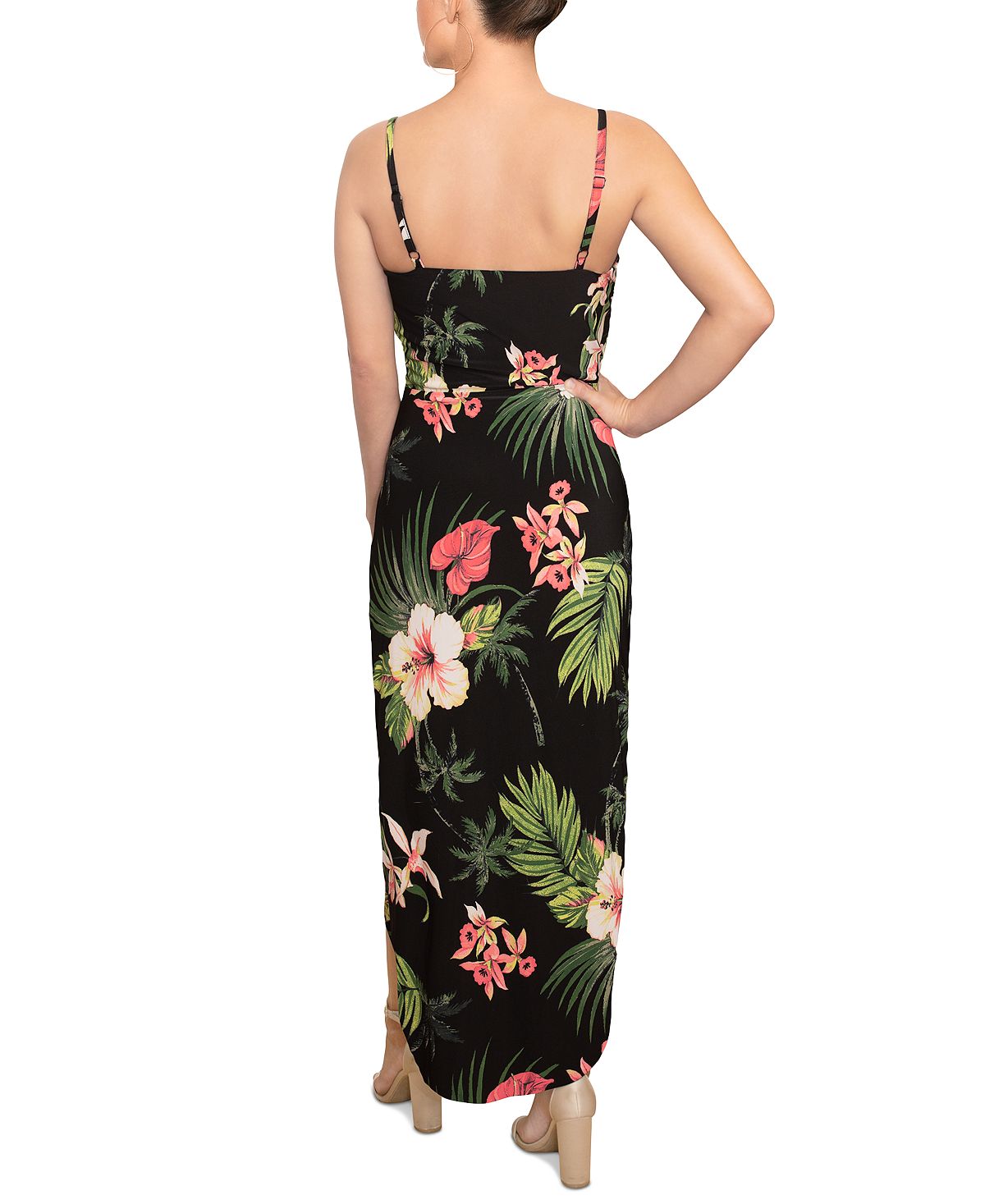 Rachel Roy Women's Plus Size Bree Printed Faux Wrap Maxi Dress Green Size 24W