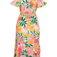 Rachel Roy Women's Talula Floral Print Dress Yellow Size 18W
