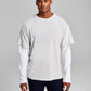 And Now This Men's Oversized Fit Layered Contrast Long Sleeve T-Shirt Gray