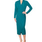 RACHEL Rachel Roy Women's Faux Wrap Midi Cocktail and Party Dress Green Size Medium