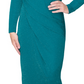 RACHEL Rachel Roy Women's Faux Wrap Midi Cocktail and Party Dress Green Size Medium