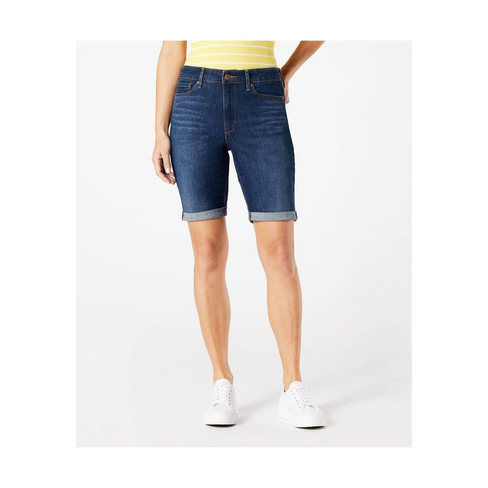 DENIZEN® from Levi's® Women's Mid-Rise 9 Bermuda Jean Shorts Night Tide Size 8