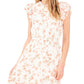 CeCe Women's Floral Smocked Ruffle Midi Dress White Size Large