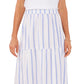 Vince Camuto Women's Stripe Tiered Stretch Cotton Maxi Skirt Blue