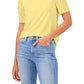 Vince Camuto Women's Eyelet Sleeve Knit Top Yellow Size Small