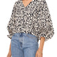 Vince Camuto Women's Balloon Sleeve Blouse Size Small Gray Size Small