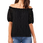 Vince Camuto Women's Lace Off The Shoulder Top Black