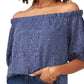 Vince Camuto Women's Lace Off The Shoulder Top Blue