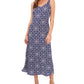 Vince Camuto Women's Printed Sleeveless Midi Dress Blue Size X-Large