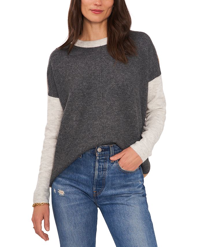 Vince Camuto Women's Colorblock Sweater Gray Size Small