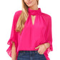 Vince Camuto Women's Cutout Flutter Sleeve Top Pink Size X-Large