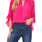 Vince Camuto Women's Cutout Flutter Sleeve Top Pink Size X-Large