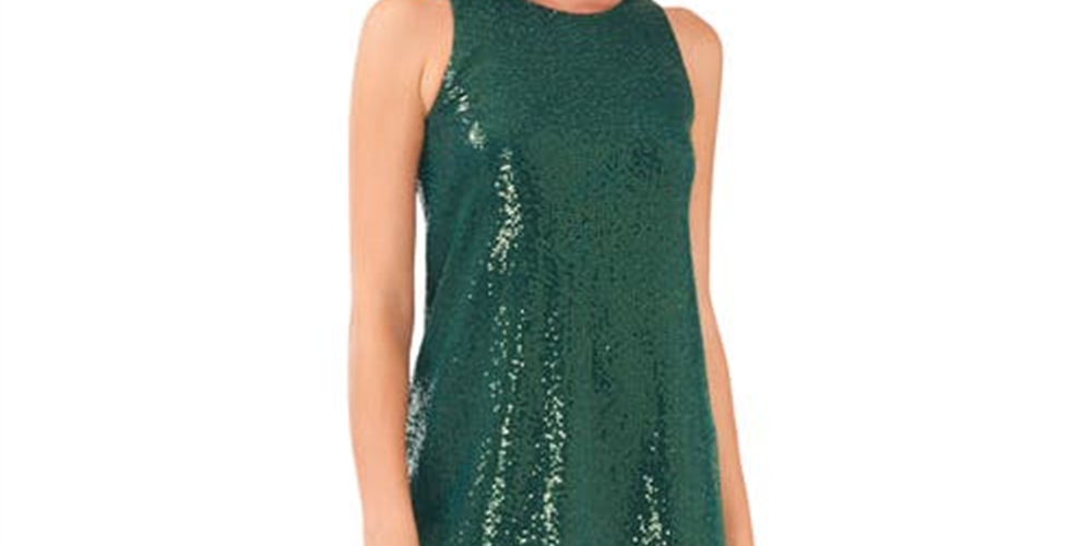 Vince Camuto Women's Sequin Sleeveless Dress Green Size X-Large