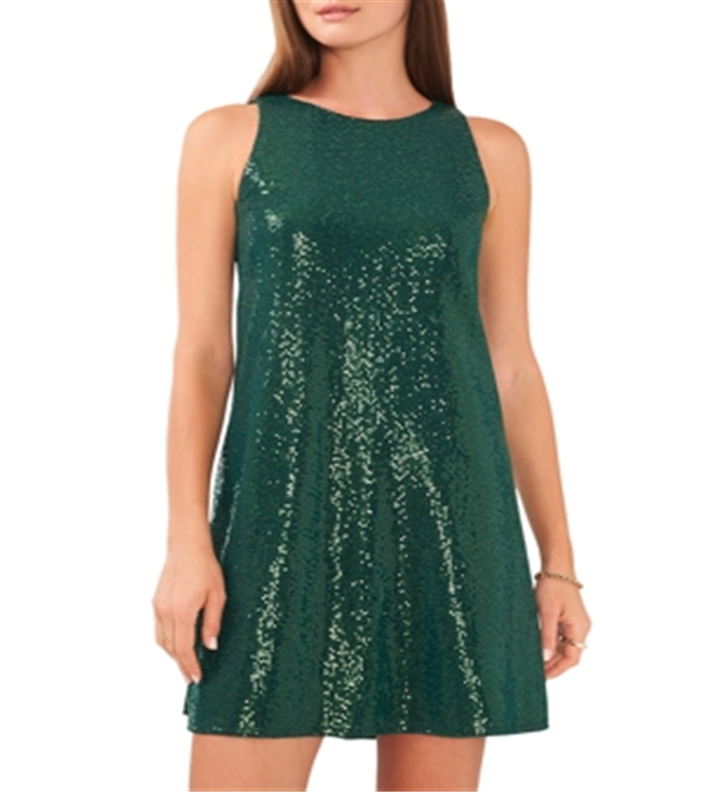 Vince Camuto Women's Sleeveless Sequin Shift Dress Green Size -size-