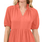CeCe Women's Tiered V Neck Babydoll Dress Orange Size Large