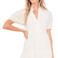 CeCe Women's Puff Sleeve Cotton Eyelet Dress White Size Small