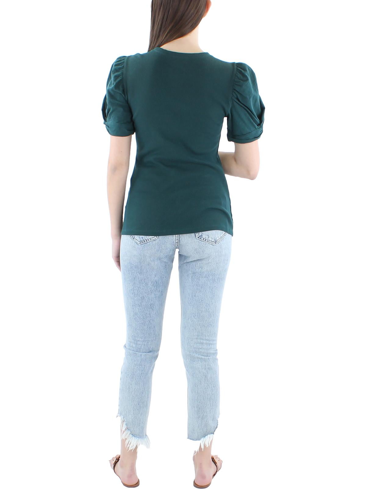 1.STATE Women's Ponderosa Pine Puff Sleeve T-Shirt Size Medium