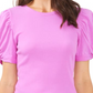 1.STATE Puff Sleeve Rib Knit T-Shirt Iris Orchid Size S