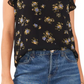 1.STATE V-Neck Chiffon Top Flutter Sleeve in Vintage Garden Size XS