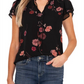CeCe Women's Printed Flutter-Sleeve Blouse Size S