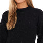 CeCe Women's Bobble Sleeve Cotton Blend Sweater Black Size Medium
