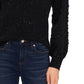 CeCe Women's Bobble Sleeve Cotton Blend Sweater Black Size Medium