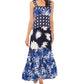 1.STATE महिला मिक्सड प्रिंट मैक्सी ड्रेस कवर-अप स्विमसूट ब्लू साइज़ मीडियम