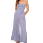 1.STATE Women's Striped Strapless Jumpsuit Blue