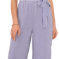 1.STATE Women's Striped Strapless Jumpsuit Blue