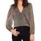 1.STATE Women's Floral Balloon Sleeve Blouse Gray Size Small