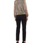1.STATE Women's Floral Balloon Sleeve Blouse Gray Size Small