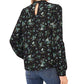 CeCe Women's Tie Neck Blouse Black Size Small