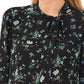 CeCe Women's Tie Neck Blouse Black Size Small
