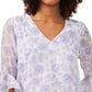 Vince Camuto Women's Floral Print Flutter Sleeve Blouse White Size X-Large