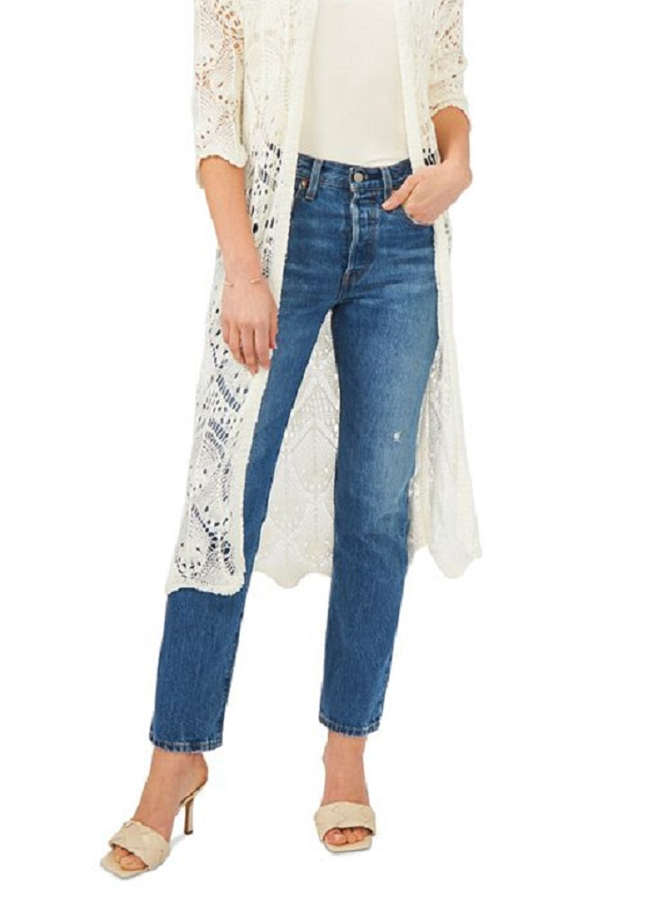 Vince Camuto Women's Open Stitch Duster White Size Small