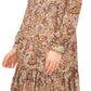 Vince Camuto Women's Long Sleeves With V Neck Dress Brown Size Small