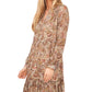 Vince Camuto Women's Long Sleeves With V Neck Dress Brown Size Small